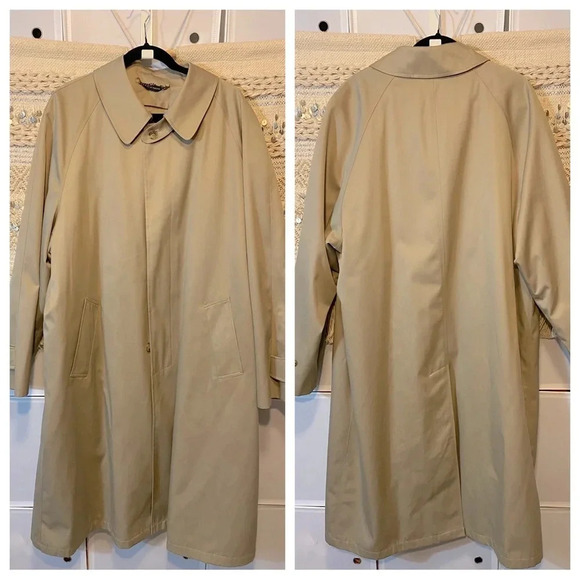 Jos A. Banks Executive Collection Beige Trench Coat with Winter Lining - Picture 1 of 11